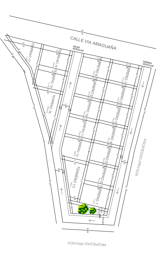 Plano de lotización detallado, fundamental para la inversión en terrenos Miranda proyección.